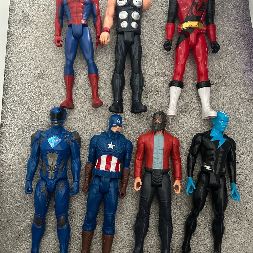 Action Figure Collection with Superhero Designs